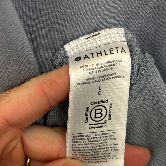 Athleta Gray Relaxed Sweater with Ribbed Accents - Picture 4 of 4